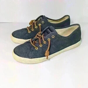 Sperry Washed Navy Topsider Boat Shoes
